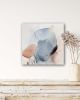 Abstract Painting on Square Canvas in Blue Gray | Oil And Acrylic Painting in Paintings by Arohika Verma. Item composed of wood & canvas compatible with minimalism and contemporary style