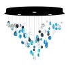 Murano Gemstones in Cascading Design Ideal for Over the Tub | Pendants by Galilee Lighting. Item composed of metal & glass compatible with contemporary and modern style