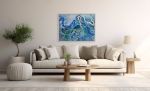 Blue Meander | Oil And Acrylic Painting in Paintings by Anne Blenker. Item composed of canvas in modern style