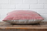 Red Stripe Pillow | Cushion in Pillows by Local Produce Design. Item made of linen