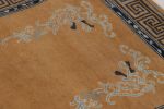 Rug & Kilim’s Chinese Art Deco Rug, Brown with Greek Key | Area Rug in Rugs by Rug and Kilim