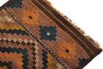 Vintage Afghani Kilim Runner Orange Diamond Pattern Tribal | Area Rug in Rugs by Rug and Kilim