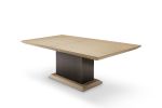 Barcelona Dining table Oak | Tables by Greg Sheres. Item composed of oak wood and bronze