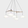 Emily Group of Five Chandelier | Chandeliers by MOSS Objects. Item made of oak wood & steel compatible with contemporary and modern style