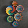 Set of 6 Orange Wall Plates Decor | Ornament in Decorative Objects by Sarmal Design. Item made of cotton with synthetic works with boho & contemporary style