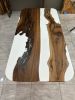 Custom Order White Epoxy Dining Table | Tables by Tinella Wood. Item composed of walnut in minimalism or contemporary style