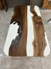 Custom Order White Epoxy Dining Table | Tables by Tinella Collection. Item composed of walnut in minimalism or contemporary style