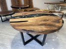 Round Walnut Table - Round Epoxy Dining Table | Tables by Tinella Wood. Item composed of wood & metal compatible with contemporary and country & farmhouse style