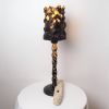 Torch Lighting — Reclaimed Wood & Limestone Lamp | Table Lamp in Lamps by Gabor Gobi. Item composed of wood and stone