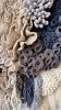 Large Abstract Textile Wall Art Blue Accent Fiber Sculpture | Tapestry in Wall Hangings by Anna Baranova Art. Item composed of cotton and fiber in contemporary or modern style