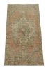 Vintage Turkish Rug in Pink with Blue & Cream Floral | Area Rug in Rugs by Rug and Kilim