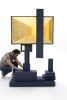 Bold Blue Floor Lamp - BOX 2 by Studio Josha | Lamps by Studio Josha. Item composed of wood and paper in contemporary or eclectic & maximalism style