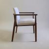 Vena Wide Sculptural Wooden Dining Chair | Chairs by Kleinhaus Furniture. Item made of wood with fabric works with minimalism & mid century modern style