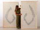 Large Huek - Framed Tapestry | Wall Hangings by Lale Studio & Shop. Item composed of bamboo & wool compatible with minimalism and contemporary style