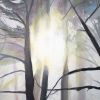 Sun Through Fog Painting | Oil And Acrylic Painting in Paintings by Art By Cedar. Item made of canvas with synthetic
