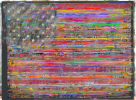 Multi colored American flag print on canvas | Prints in Paintings by Marc VanDermeer. Item composed of canvas & synthetic compatible with contemporary and country & farmhouse style