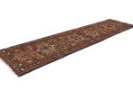 Vintage Rusty Red Geometric 2'4X9'6 Karajeh Runner Rug | Rugs by Magic Rugs. Item made of cotton