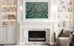 “Bird Songs” Original Cherry Blossom Tree Branch Painting | Paintings by Emily Newman Fine Art. Item composed of canvas in contemporary or eclectic & maximalism style