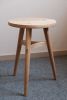 Three Leg Stool with Curved Stretchers - Black and Grey | Chairs by Big Sand Woodworking. Item made of oak wood