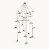 Emily V12 Pendant Light – Gold Semi-Matte | Pendants by MOSS Objects. Item composed of oak wood and steel in contemporary or modern style