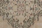 Vintage Zeki Müren Rug with Beige-Brown and Green Floral | Area Rug in Rugs by Rug and Kilim