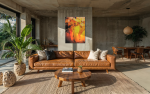 Fire Stone - Limited Edition Abstract Giclée Canvas Art | Prints in Paintings by ZYŪMIN. Item composed of wood & canvas compatible with boho and mid century modern style