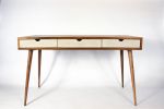 Mid-Century Modern Black Walnut Office Desk with Concrete | Tables by Curly Woods. Item made of walnut with concrete works with mid century modern style