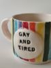 LGBT Pride Coffee Mug With Rainbow Design | Drinkware by HulyaKayalarCeramics. Item made of ceramic works with boho & minimalism style