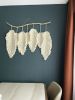 Neutral Shaggy Macrame Feathers/Leaves | Macrame Wall Hanging in Wall Hangings by Damla. Item made of cotton works with boho style
