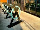 Spike Bike Racks | Public Art by Kyle Fokken - Artist LLC | Timber & Tie Urban Apartments in Minneapolis. Item made of metal
