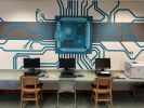 School technology mural | Murals by Rogers Create | Richland Center High School in Richland Center. Item composed of synthetic