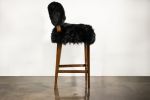 Modern Bar Stool in Exotic Wood and Sheepskin from Costantin | Chairs by Costantini Design. Item made of wood & fabric compatible with contemporary and modern style