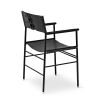 “Repose” Armchair Various Leather Colors, Black Rubbered Ste | Chairs by Jover + Valls. Item made of steel with leather