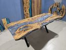 Live Edge River Epoxy Table Top | Dining Table in Tables by LuxuryEpoxyFurniture. Item composed of wood and synthetic