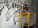 Broth & Basil Restaurant Murals | Murals by Sarah J Blankenship | Broth & Basil Pho Noodle Bistro in Pflugerville