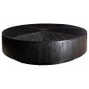 Segmented Round Black Oak Coffee Table | Tables by NO AGE FURNITURE STUDIO. Item composed of oak wood