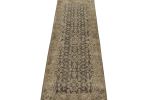 Rug & Kilim Distressed Persian Runner in Black & Beige | Area Rug in Rugs by Rug and Kilim