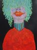 I AM FINE - acrylic portrait painting | Oil And Acrylic Painting in Paintings by Marinela Puscasu. Item composed of canvas in contemporary or eclectic & maximalism style