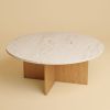 Travertine and Oak Coffee Table - HIRADO by Lebanto | Tables by Lebanto. Item made of oak wood with marble works with minimalism & contemporary style