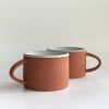 Handmade Modern Red Clay Coffee Mug, Short | Drinkware by cursive m ceramics. Item made of stoneware
