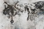 Wolf Canvas Painting | Oil And Acrylic Painting in Paintings by Irena Orlov. Item made of wood & canvas
