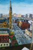 Looking Up Berkeley Street | Oil And Acrylic Painting in Paintings by Ann Gorbett Palette Knife Paintings. Item composed of synthetic