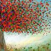 Colour Burst Original artwork of a red tree on canvas | Oil And Acrylic Painting in Paintings by DaggArt. Item composed of canvas and synthetic
