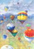 "Hot air balloons" original palette knife oil painting | Oil And Acrylic Painting in Paintings by OXYPOINT. Item composed of wood and canvas in contemporary or modern style
