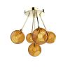 Ballroom Molecule Gold Chandelier | Chandeliers by Marie Burgos Design and Collection. Item made of brass with glass