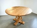 Round Oak Dining Table | Tables by Van Werden Designs. Item made of oak wood works with minimalism & mid century modern style