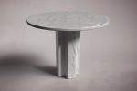 Arti Italian Carrara Marble Round Dining Table | Tables by HamamDecor LLC. Item made of marble works with mediterranean & modern style