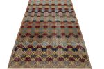 Hand-Knotted Vintage Distressed Art Deco Rug in Pink, | Area Rug in Rugs by Rug and Kilim