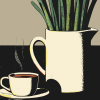 Daffodils and milk jug | Prints in Paintings by Paul Manwaring Fine Art Prints. Item composed of paper in contemporary or modern style