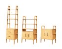 Home Office, Scandinavian Bookcase,Japandi (Set of 3 pieces) | Book Case in Storage by Plywood Project. Item made of oak wood compatible with minimalism and mid century modern style